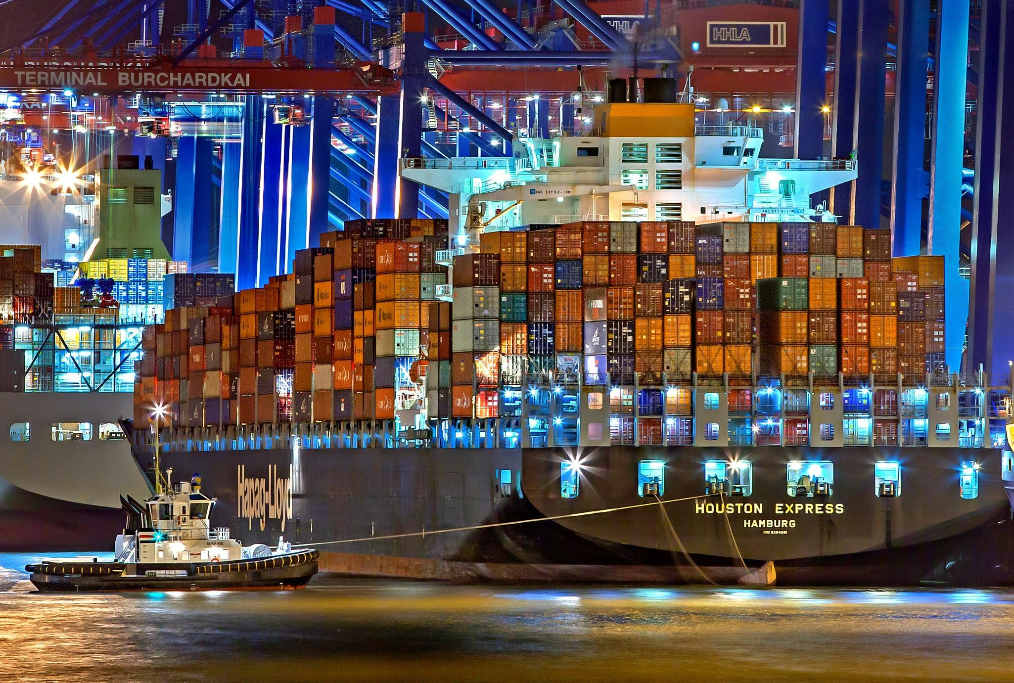 Ship with containers loaded on it